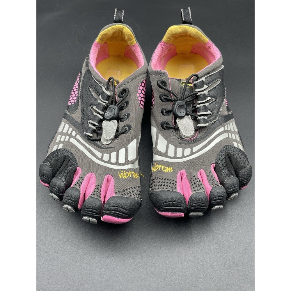 Vibram FiveFingers W3753 Toe Shoes Gray Pink Womens Size 38 EU 1101